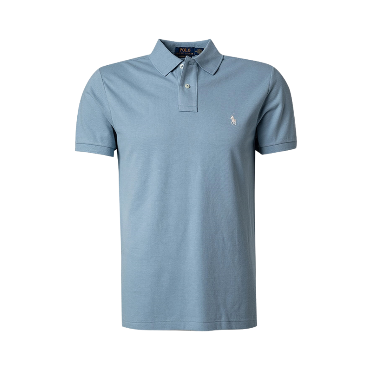 Custom Slim Fit Mesh Polo Shirt - Blue