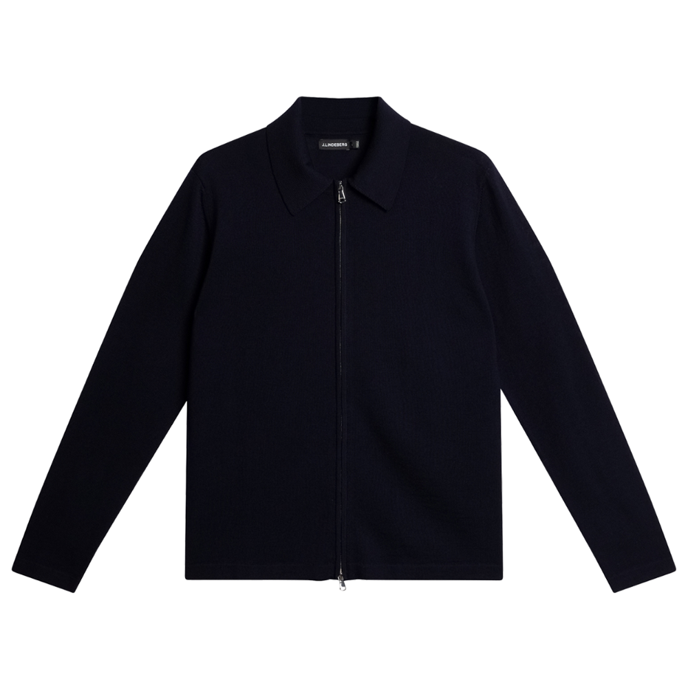 Kaleb Merino Zip Cardigan - Navy