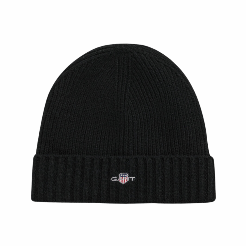 Unisex Shield Wool Beanie - Black