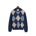 ARGYLE C-NECK - Blue