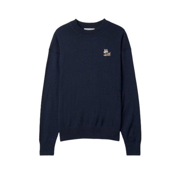 Dressed Fox Patch Relaxed Jumper - Navy