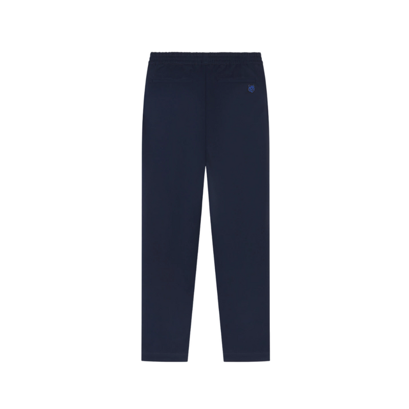 City Pants In Cotton Gabardine With Bold Fox Head Patch - Blue