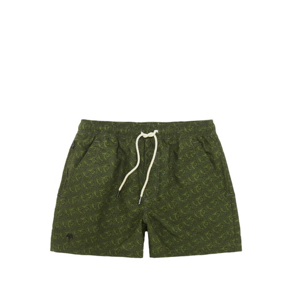 Green Squiggle Swim Shorts - Green