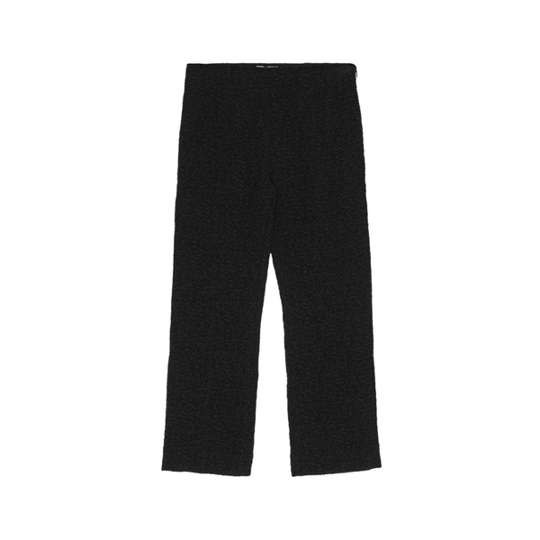 Textured suiting cropped pants - Black