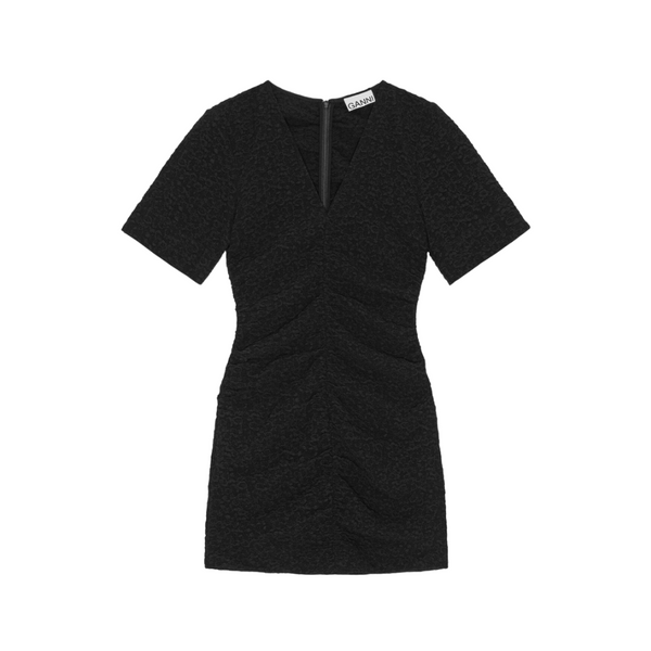 Textured suiting mini dress - Black