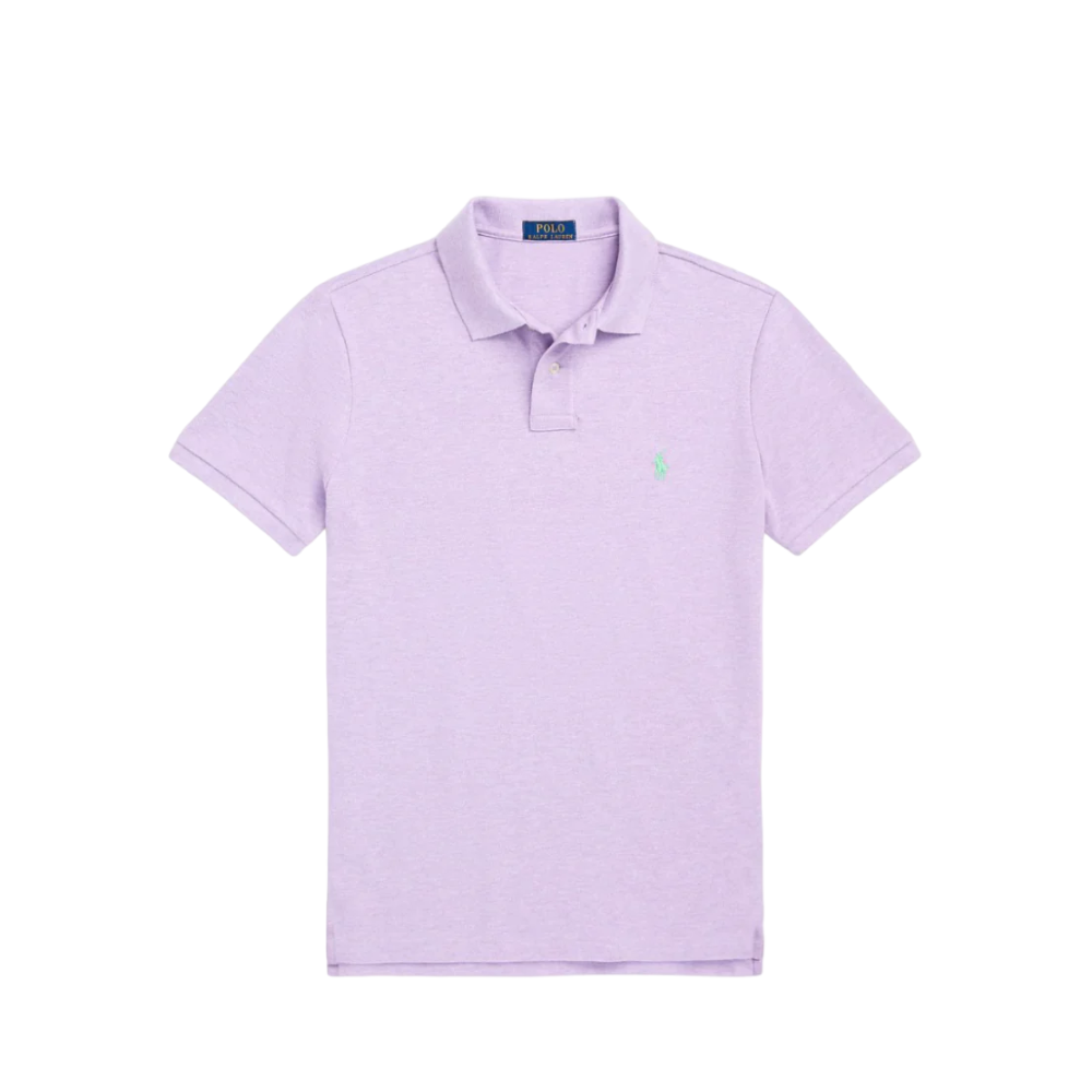 Custom Slim Fit Mesh Polo Shirt - Purple