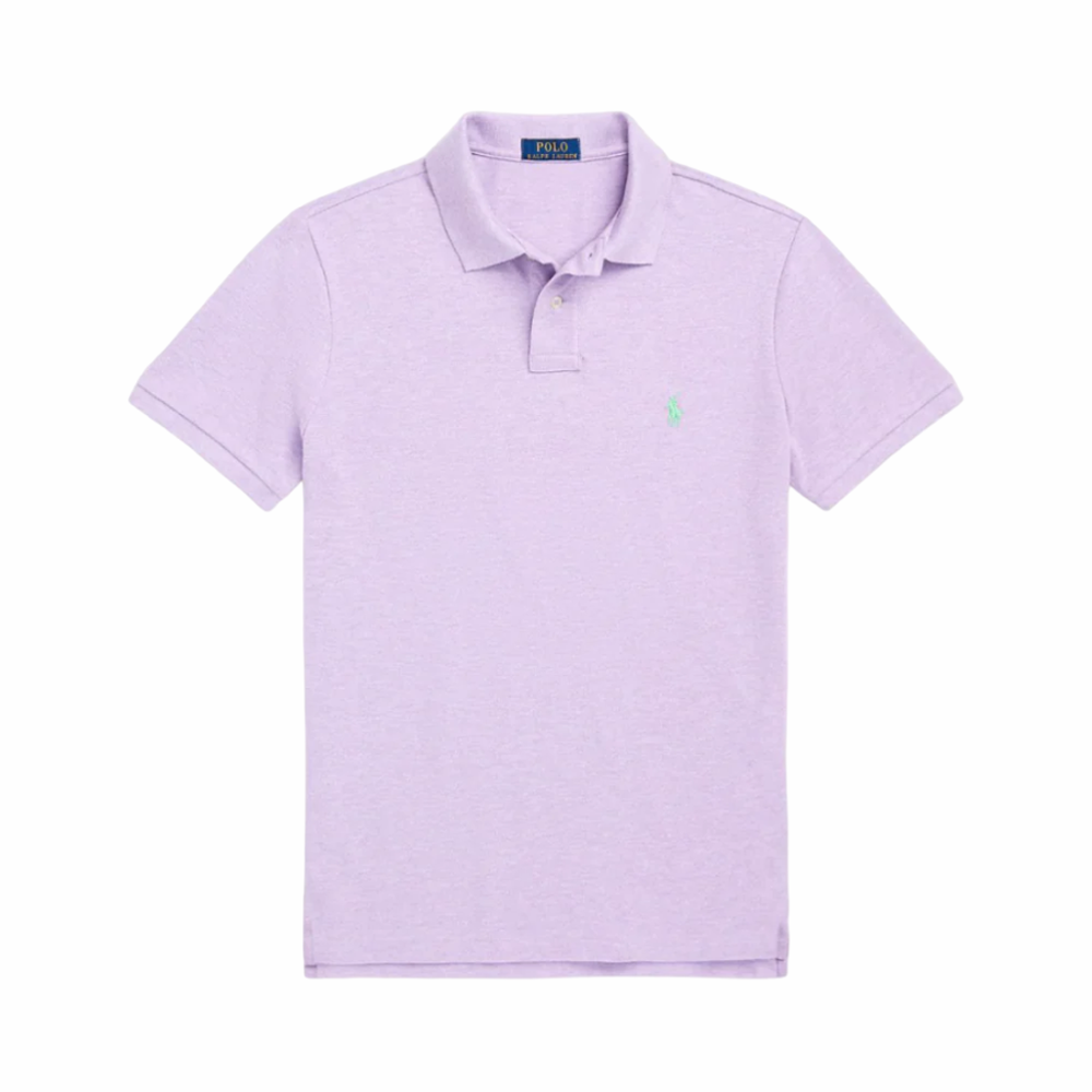 Custom Slim Fit Mesh Polo Shirt - Purple