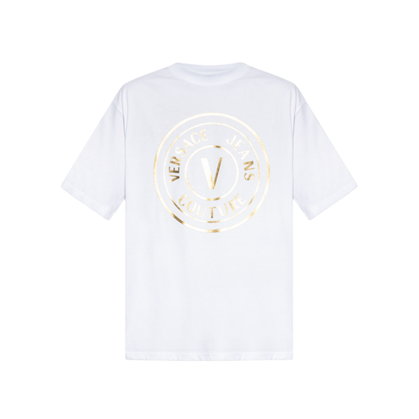 V-Emblem Metallic Logo T-Shirt - White