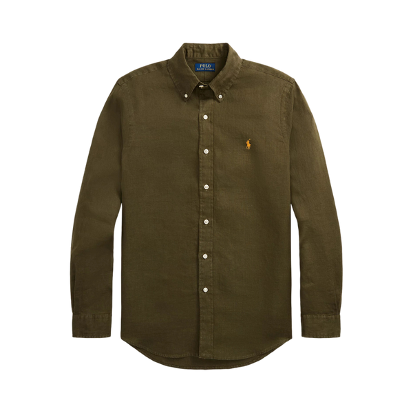 Classic Linnen Custom Fit Shirt - Green