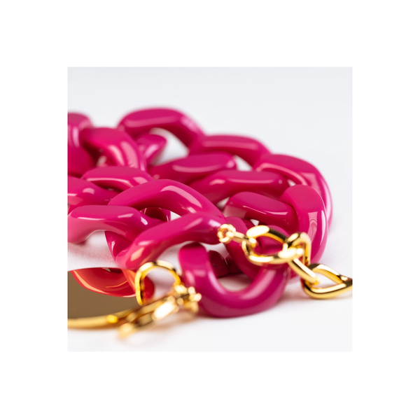 Flat Chain Bracelet - Pink