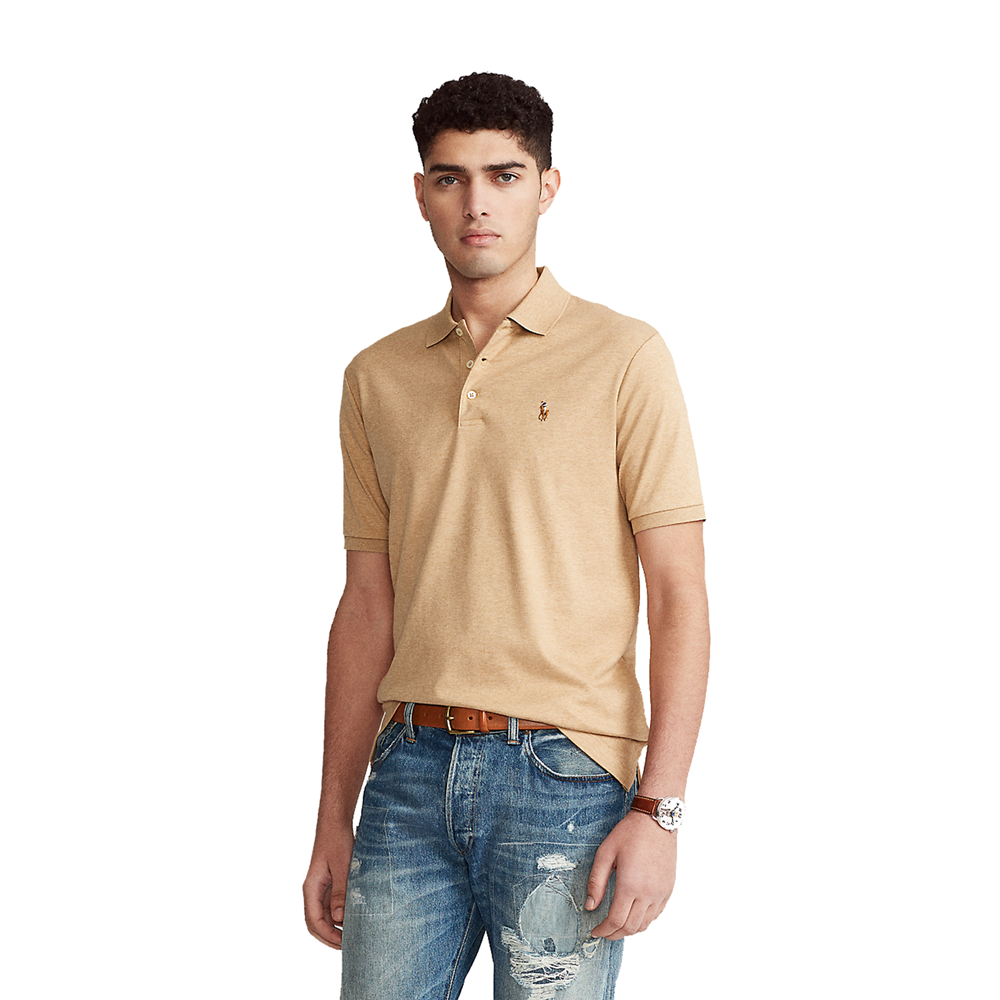 Custom Slim Fit Soft Cotton Polo Shirt - Beige