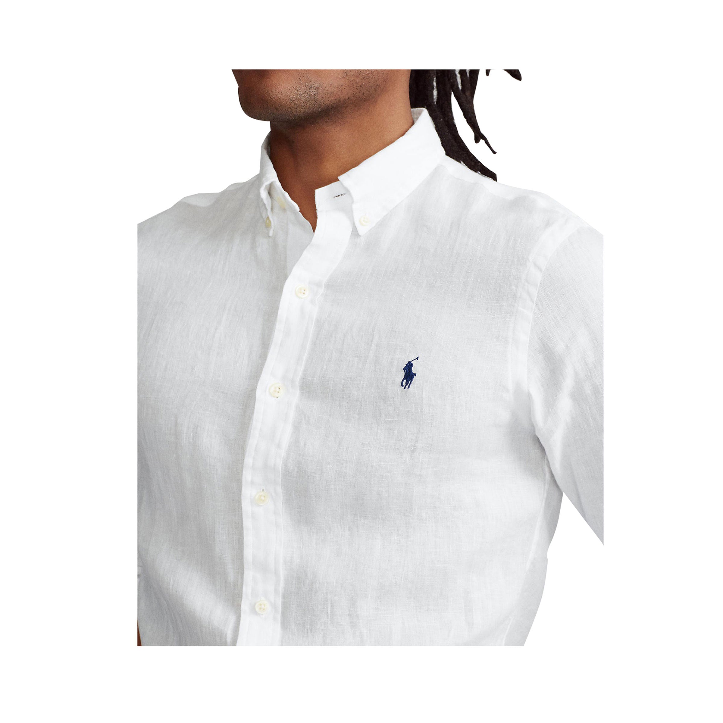 Slim Fit Linen Shirt - White