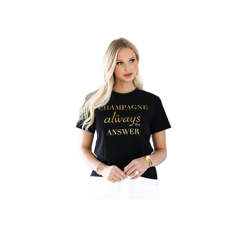 Champagne T-shirt - Black / Gold