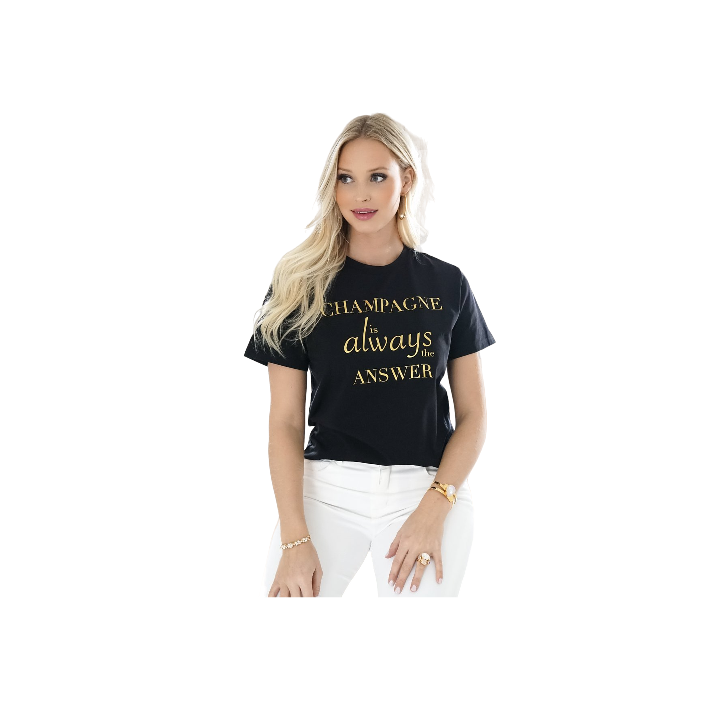 Champagne T-shirt - Black / Gold