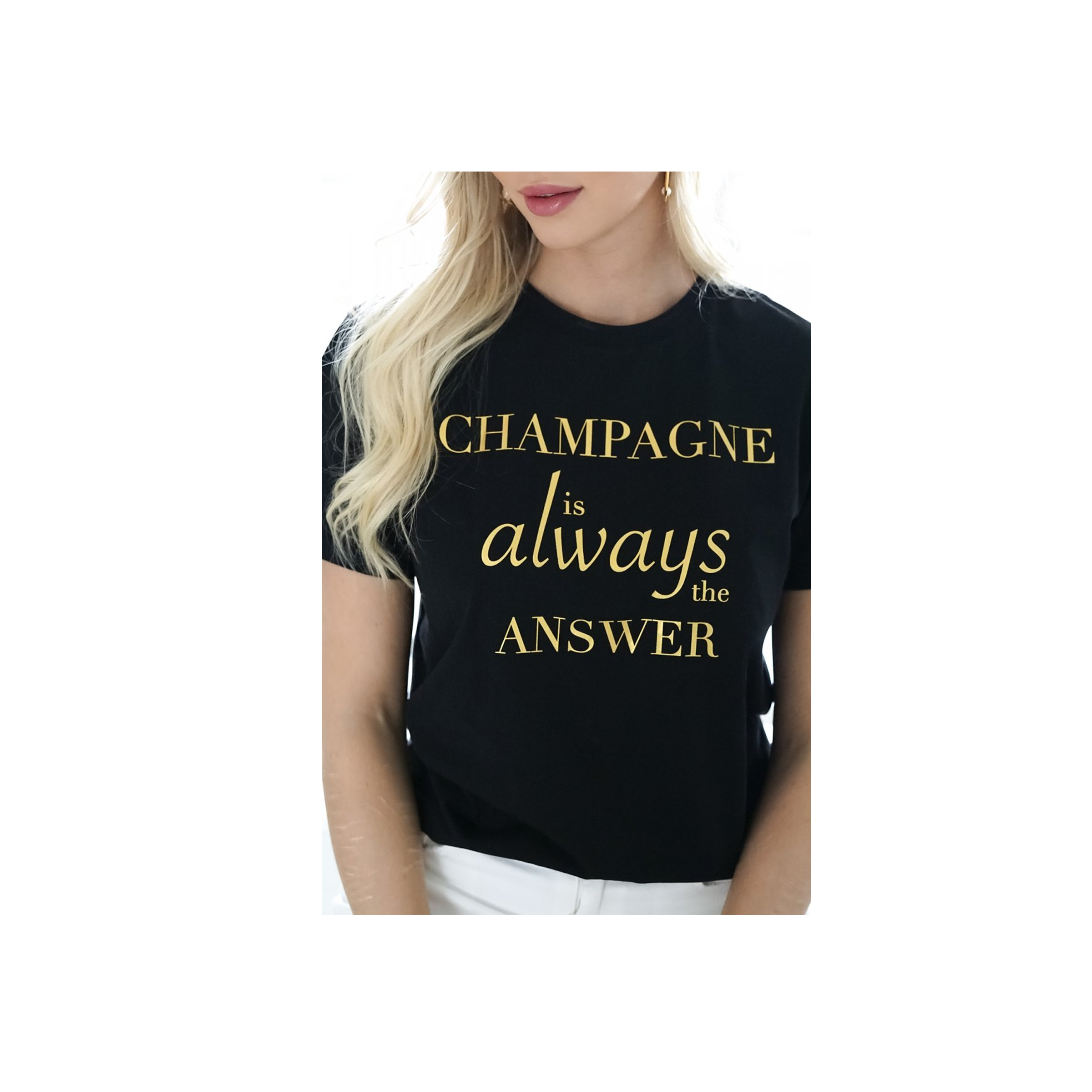 Champagne T-shirt - Black / Gold