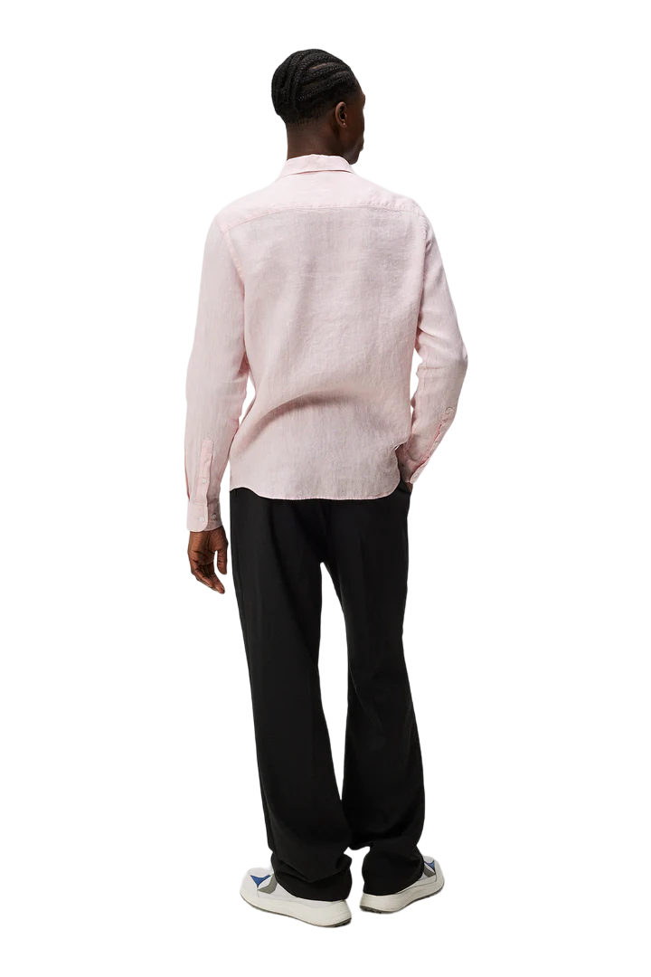 Slim LS Linen Melange Shirt - Pink