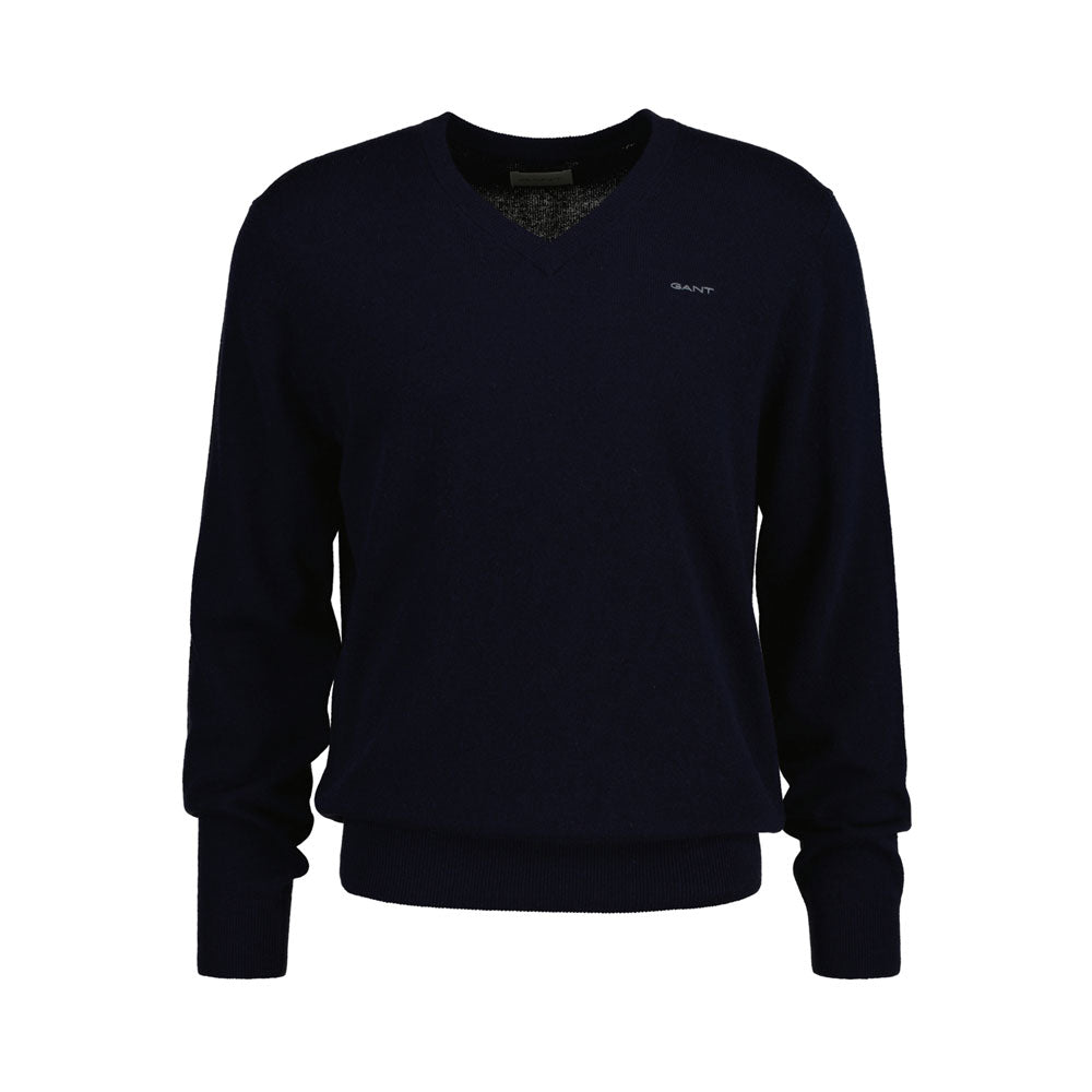 Extrafine Lambswool V-Neck - Navy