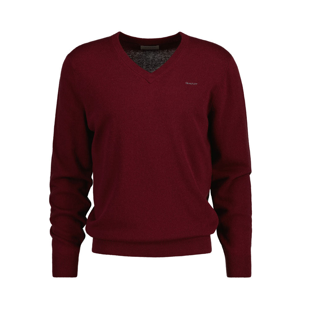 Extrafine Lambswool V-Neck - Burgundy