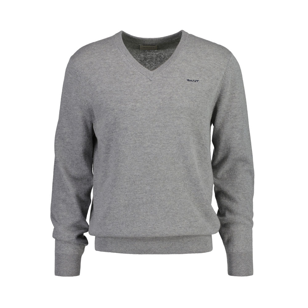 Extrafine Lambswool V-Neck - Grey