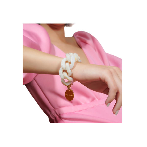 Flat Chain Bracelet - White
