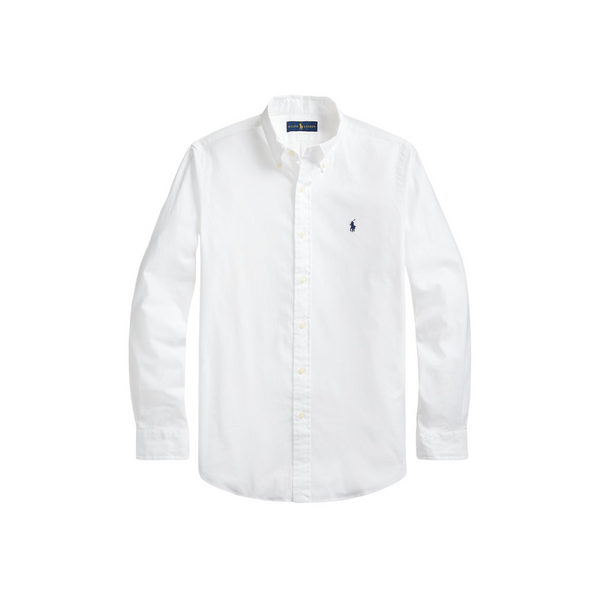 Custom Fit Striped Stretch Oxford Shirt - White