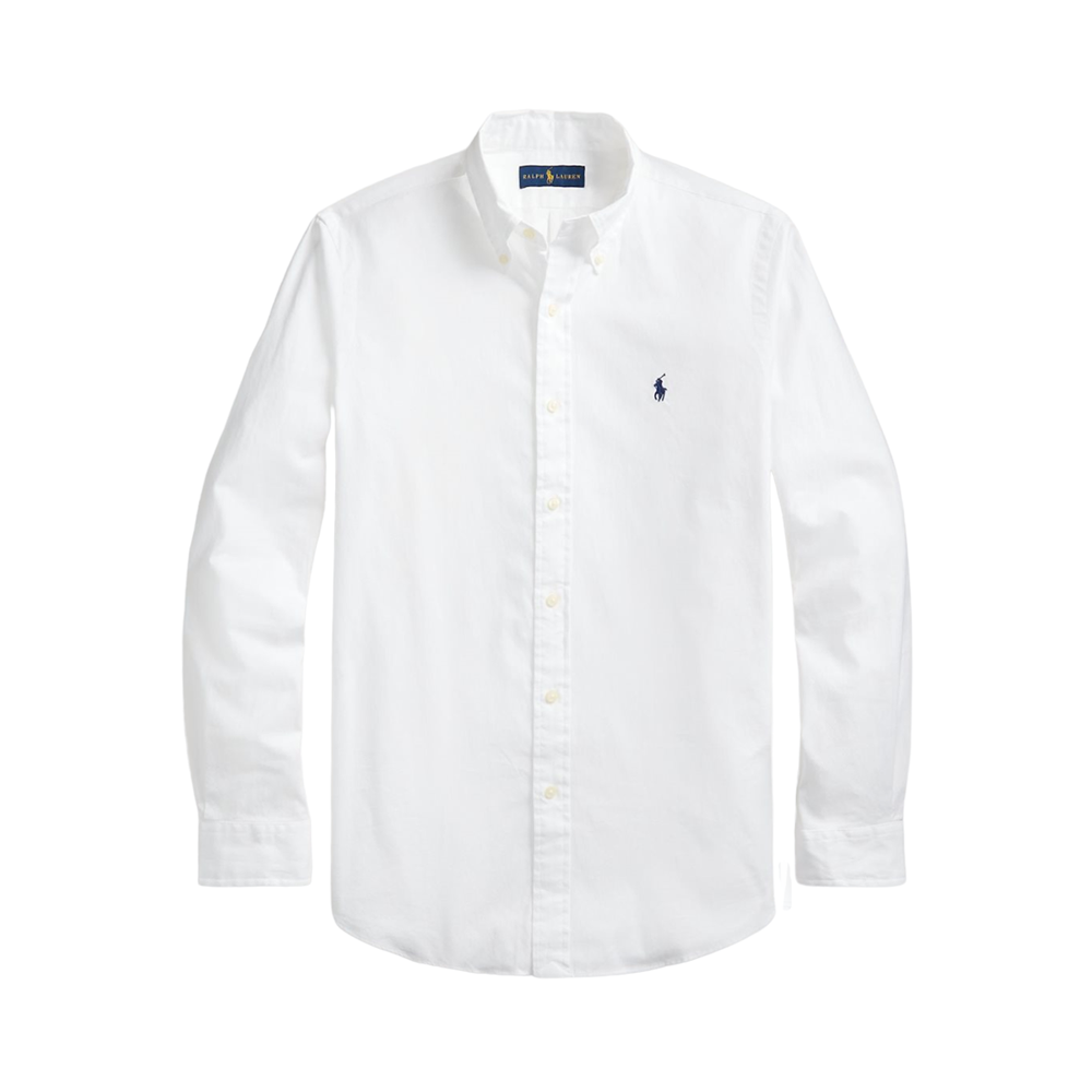 Custom Fit Striped Stretch Oxford Shirt - White