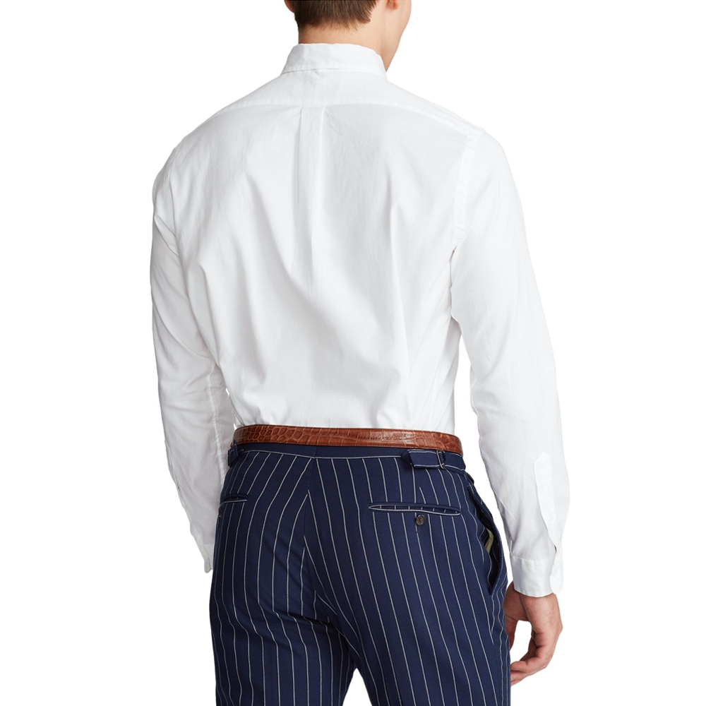 Custom Fit Striped Stretch Oxford Shirt - White