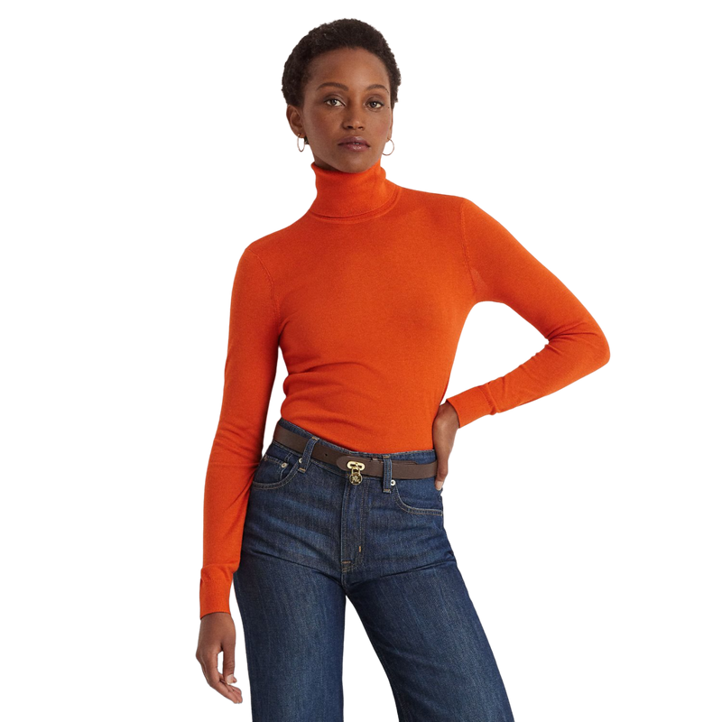 Zoe-Long Sleeve-Sweater - Orange
