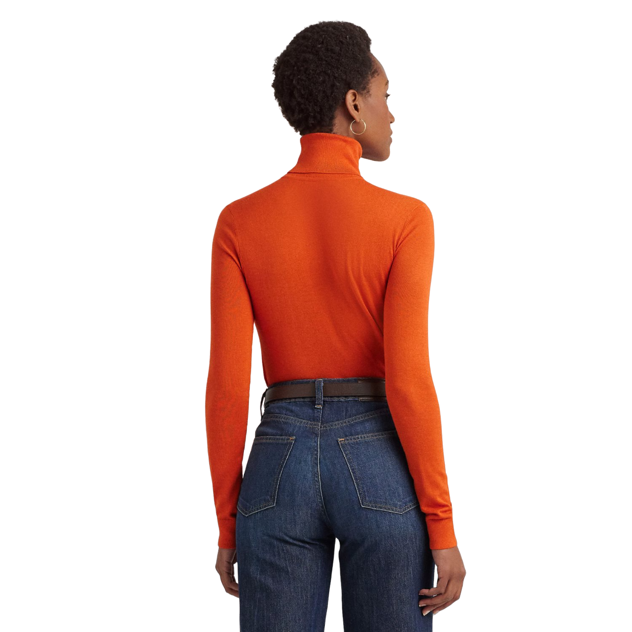 Zoe-Long Sleeve-Sweater - Orange