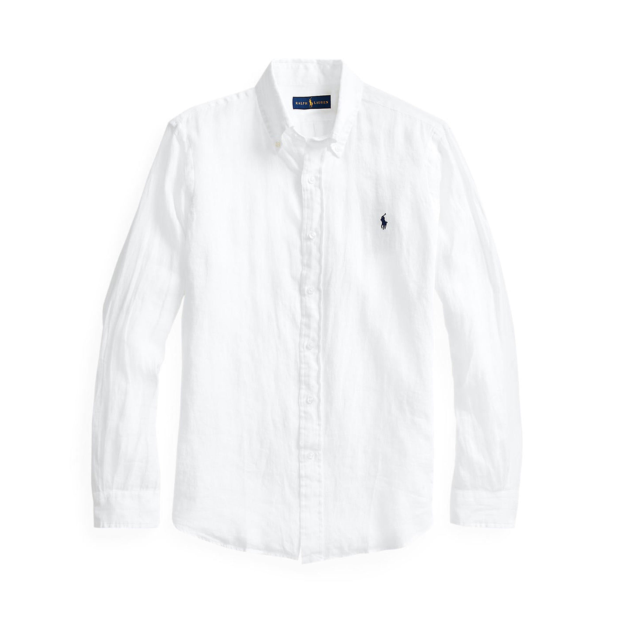 Slim Fit Linen Shirt - White