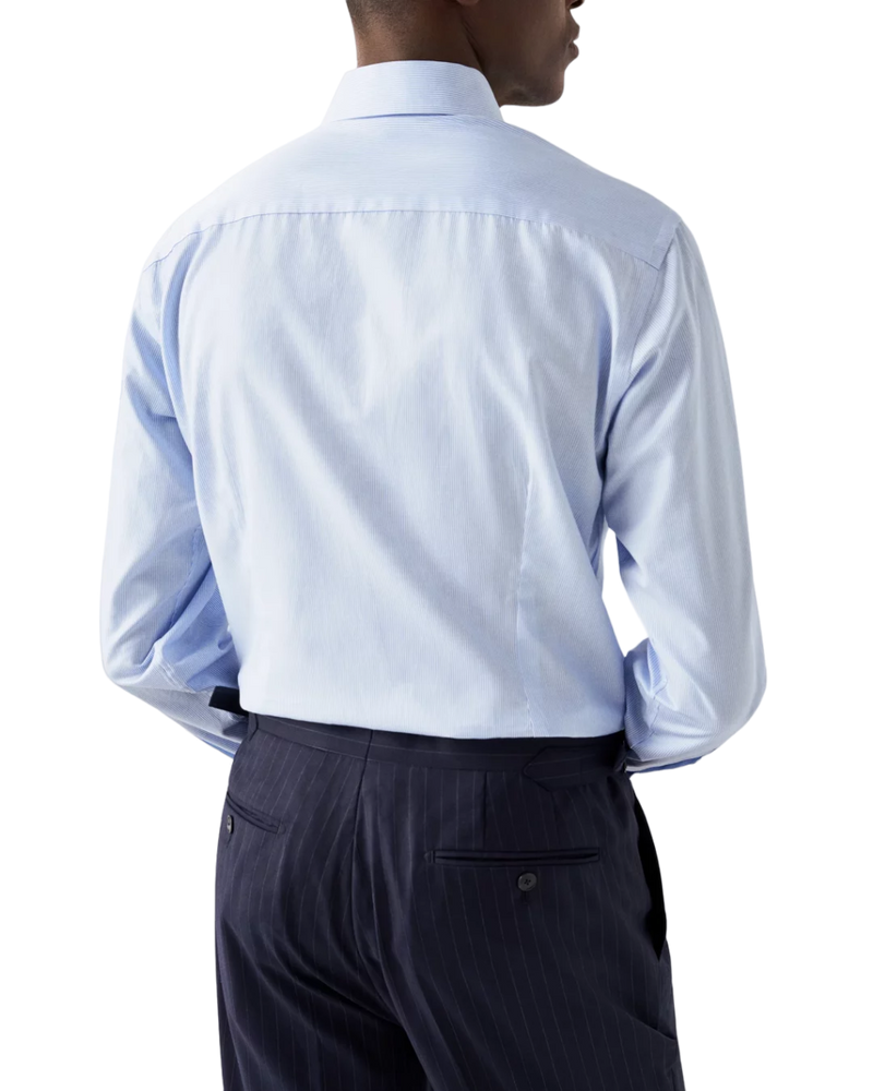 Fine Stripe Signature Twill Shirt - Light Blue