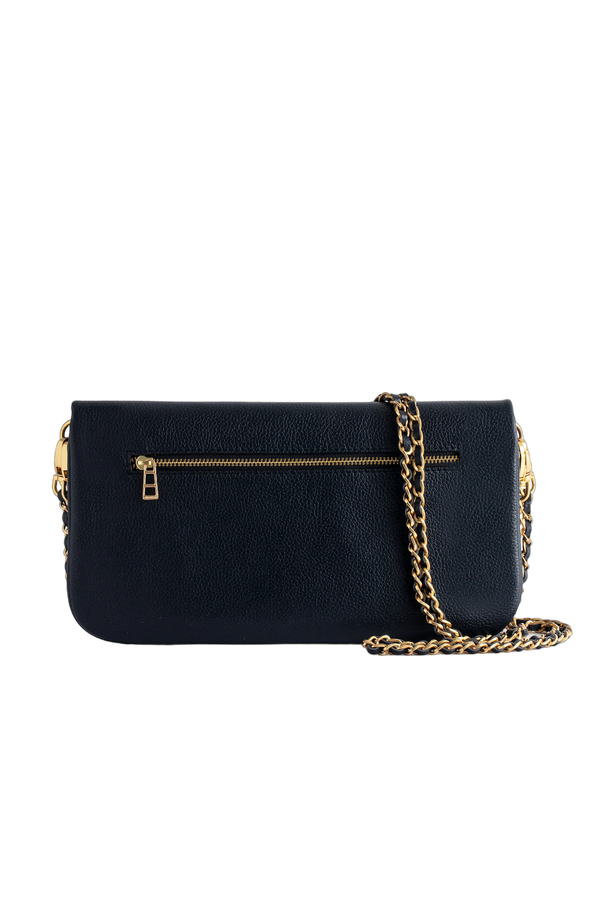 Rock Grained Leather Bag - 410 Ink Gold