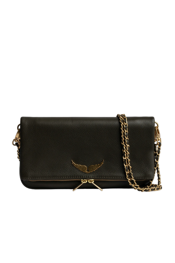 Rock Grained Leather Bag - MILITARY