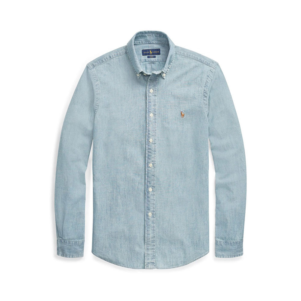 Slim Fit Chambray Shirt - Blue