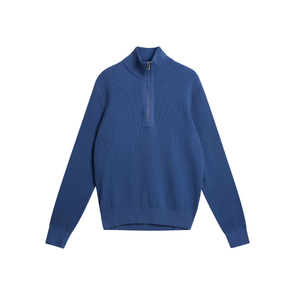 Alex Half Zip Knitted Sweater - Blue