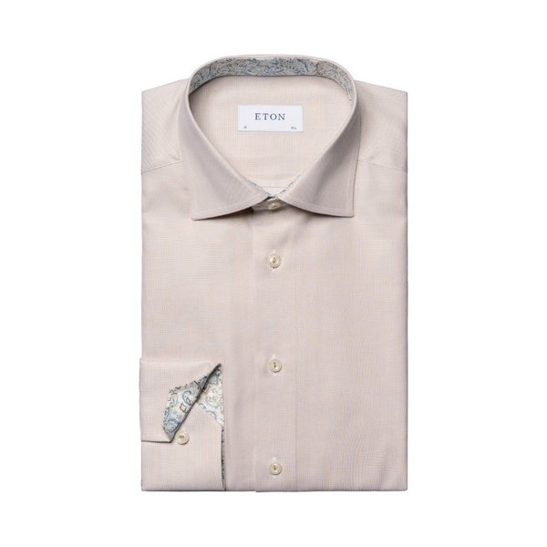 Solid Oxford Cotton Tencel Shirt - Beige