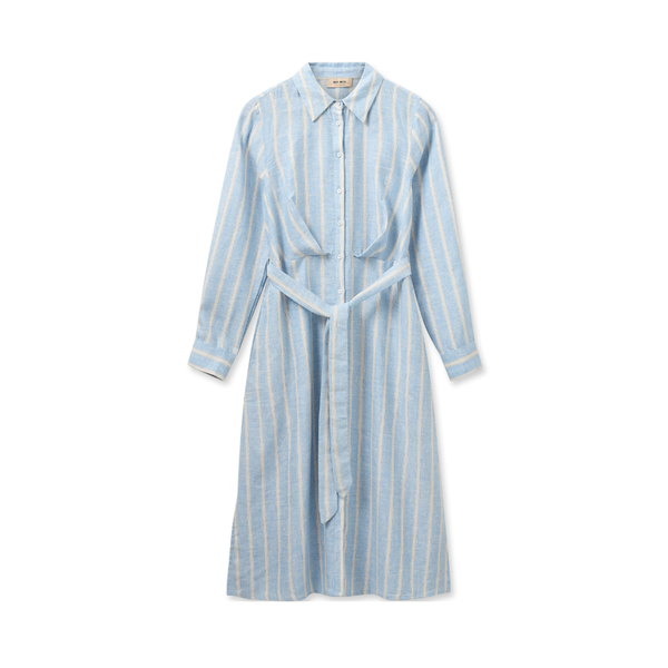 MMKorina Striped Linen Dress - Blue