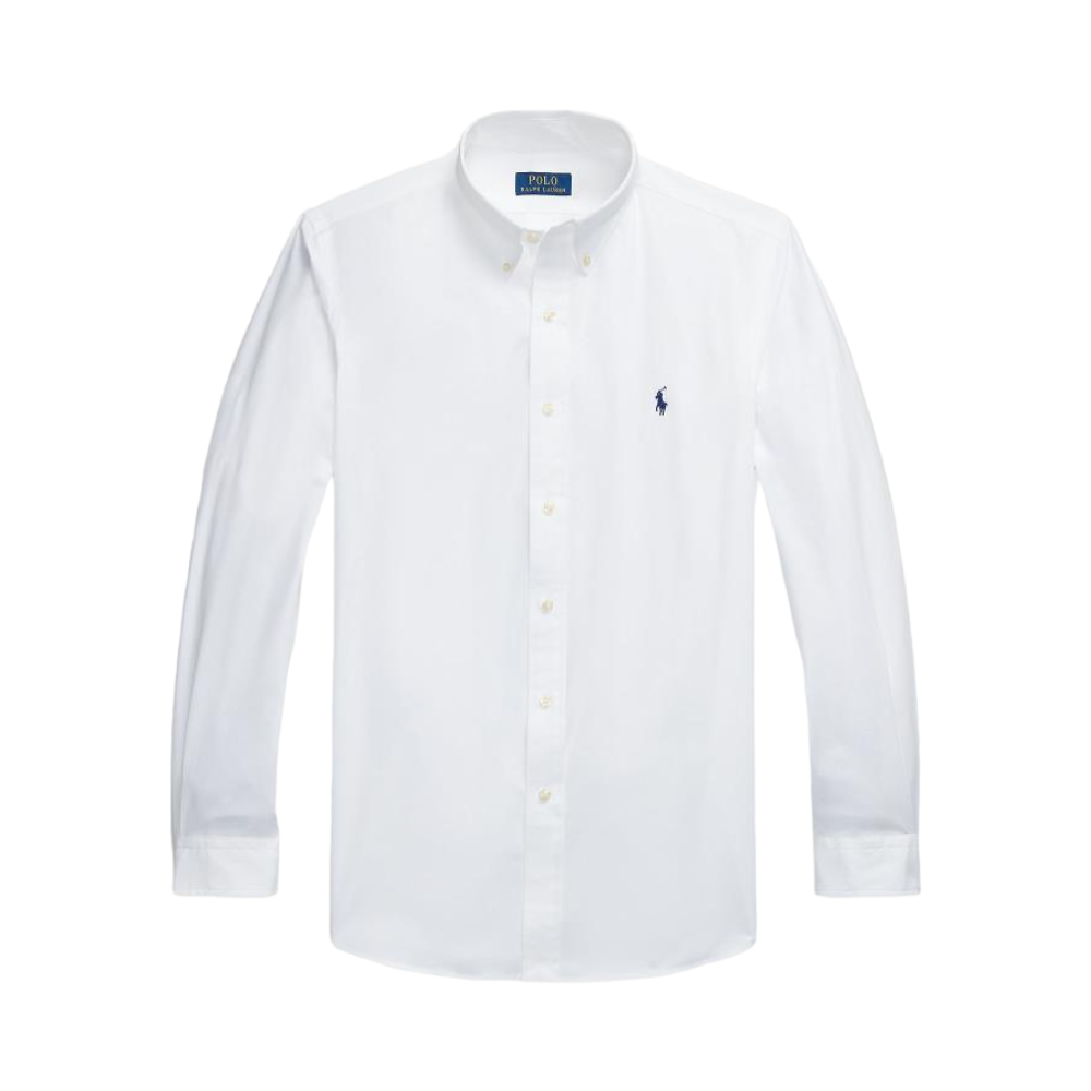 Custom Fit Stretch Poplin Shirt - White