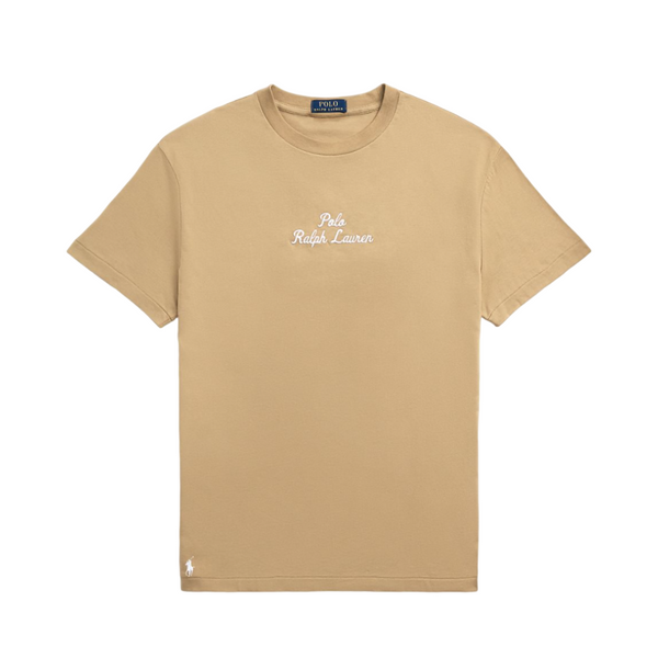 Classic Fit Logo Jersey T-Shirt - Beige
