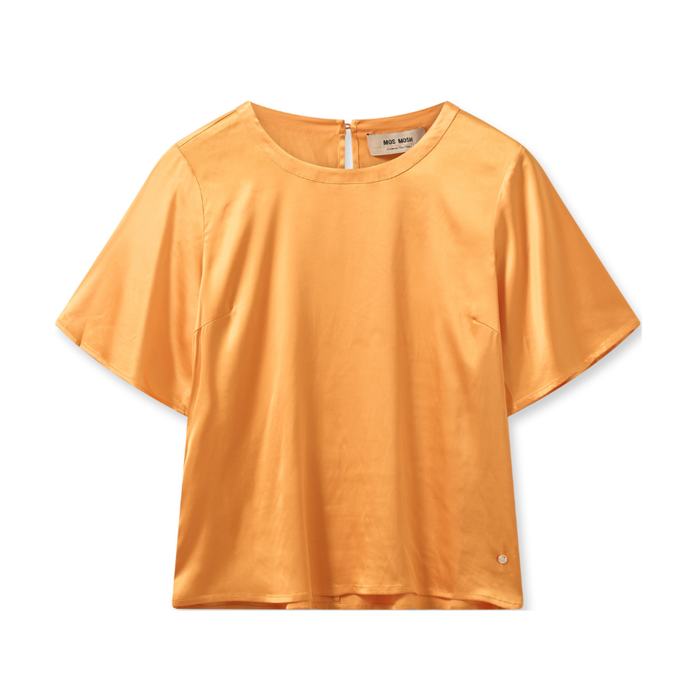 Evie SS satin Blouse - Orange