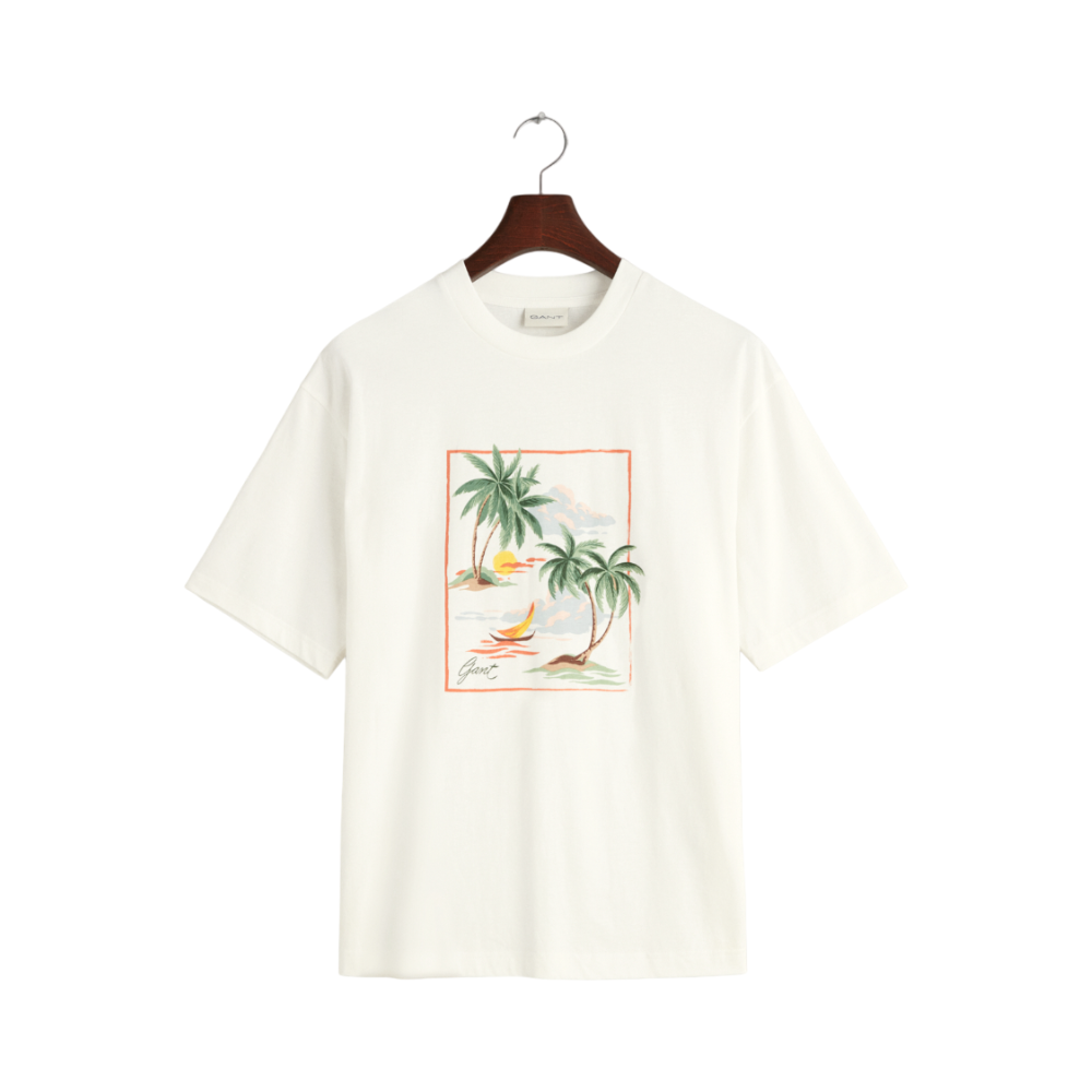 Hawaii Printed Graphic T-Shirt - White