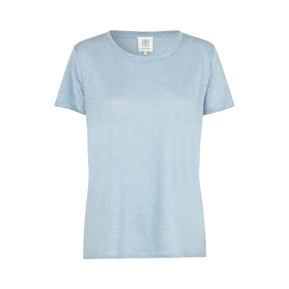 Peony O-Neck Tee - Blue