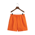 Relaxed Linen Blend Pull On Shorts - Orange