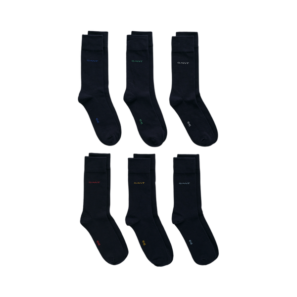 6-Pack Soft Cotton Socks - Navy