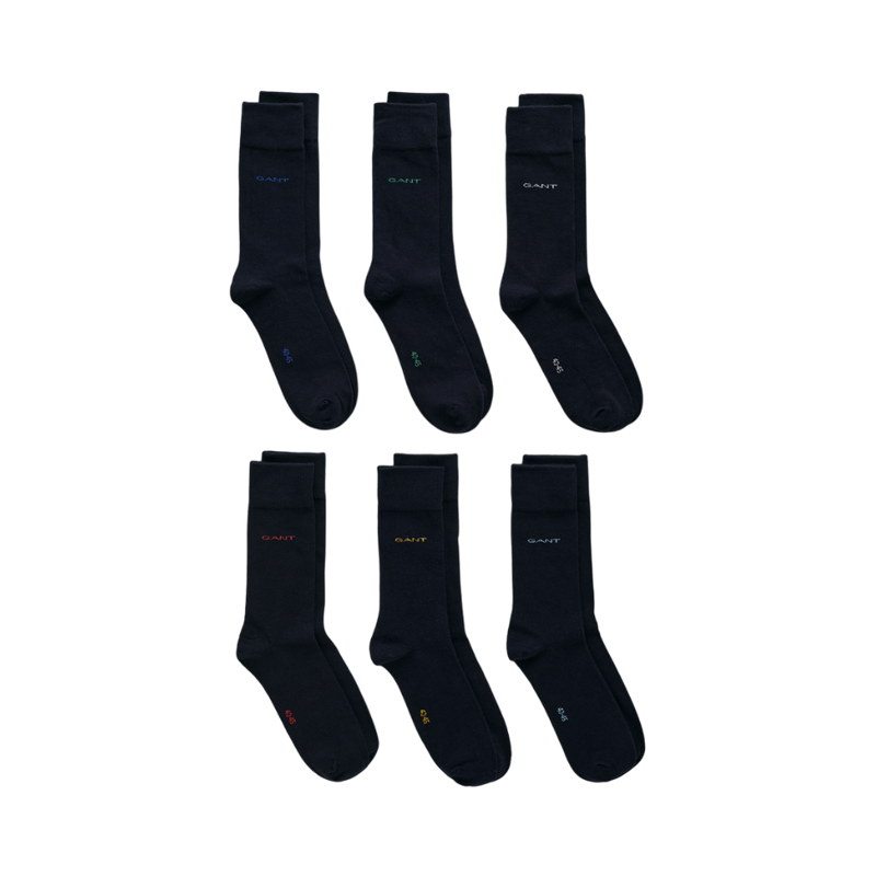 6-Pack Soft Cotton Socks - Navy