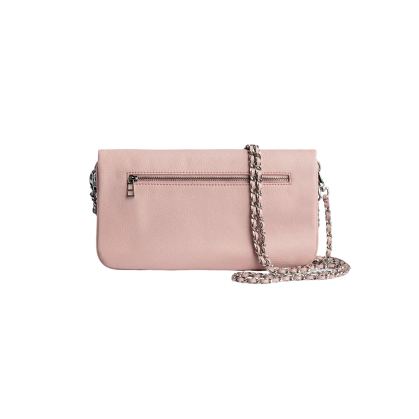 Rock Grained Leather Bag - Pink