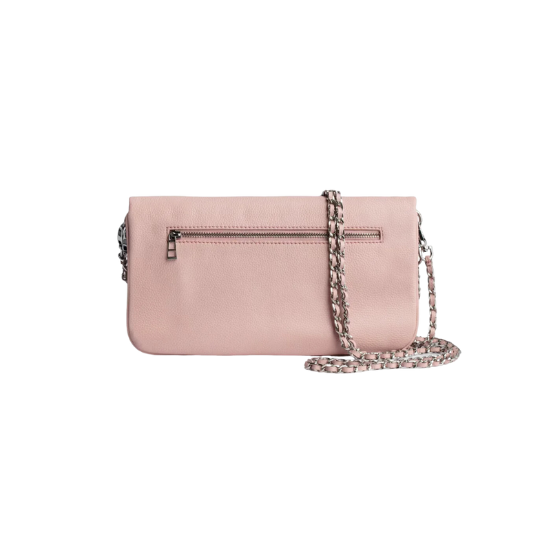 Rock Grained Leather Bag - Pink