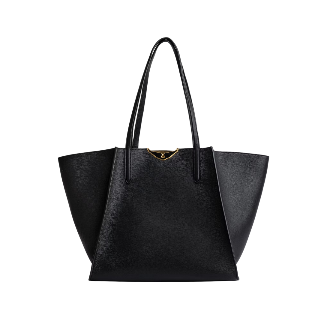 Le Borderline Grained Leather Bag - Black