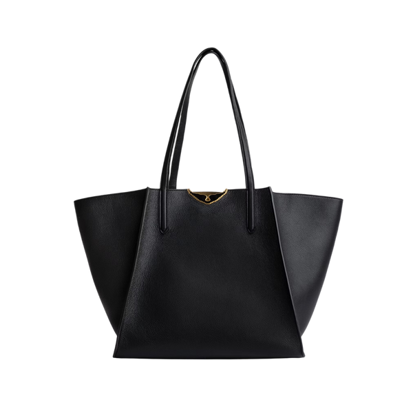 Le Borderline Grained Leather Bag - Black