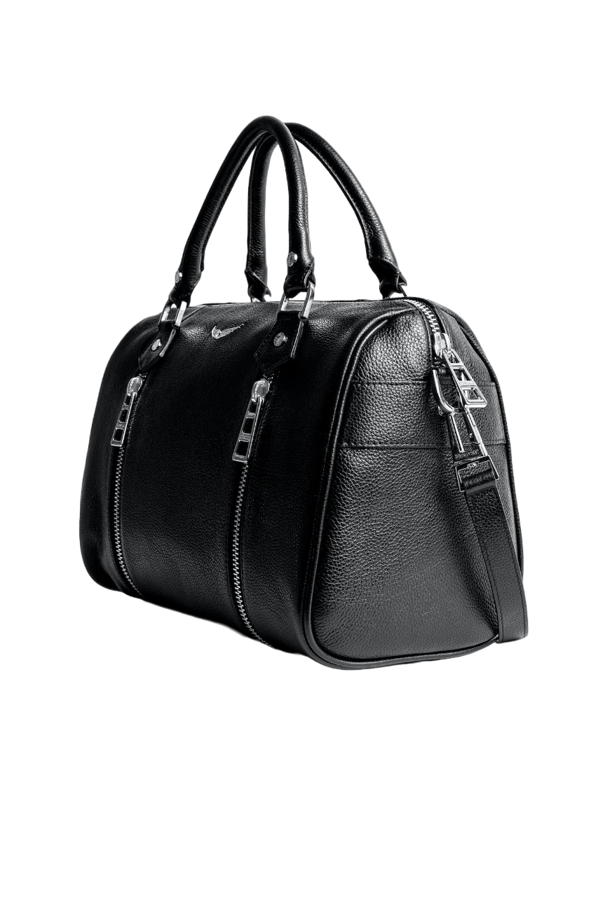 Medium Sunny Grained Bag - Black